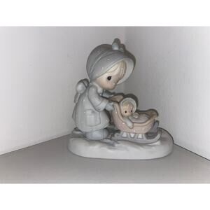 Precious Moments Figurine 109983 "January" 1987 5" Enesco Porcelain Figure